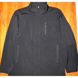 Hawke & Co. Sport Men’s Black Softshell Jacket Full Zip Hooded Size L